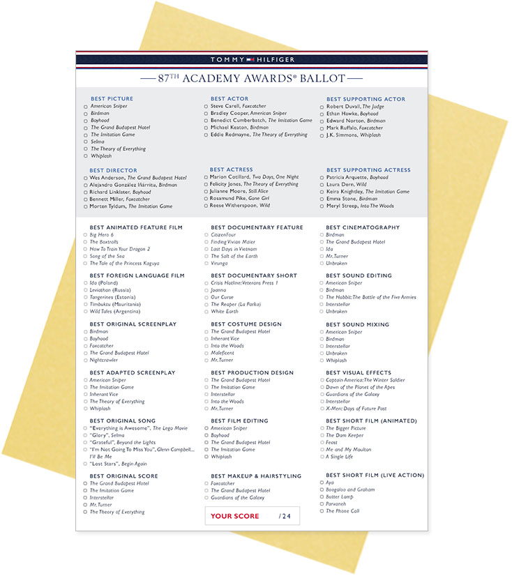 oscar ballot