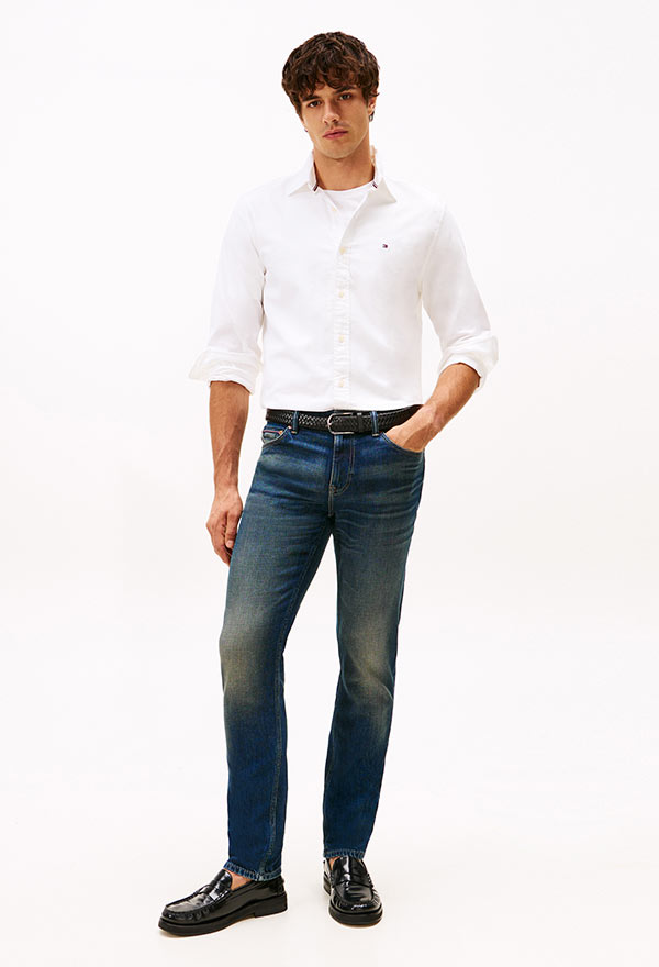 Man Wearing Tommy Hilfiger Slim Jeans
