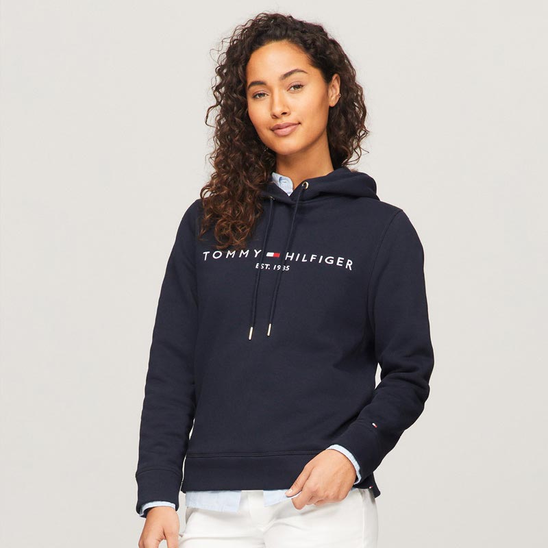 Tommy Hilfiger Junior logo-print long-sleeve hoodie - Pink