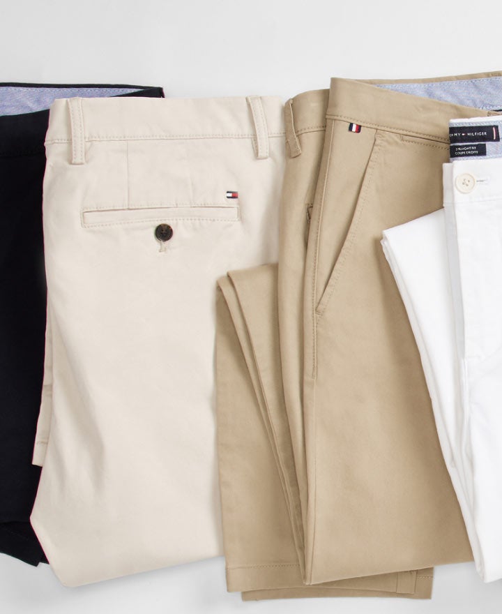 A Stack of Tommy Hilfiger Mens Pants Styles