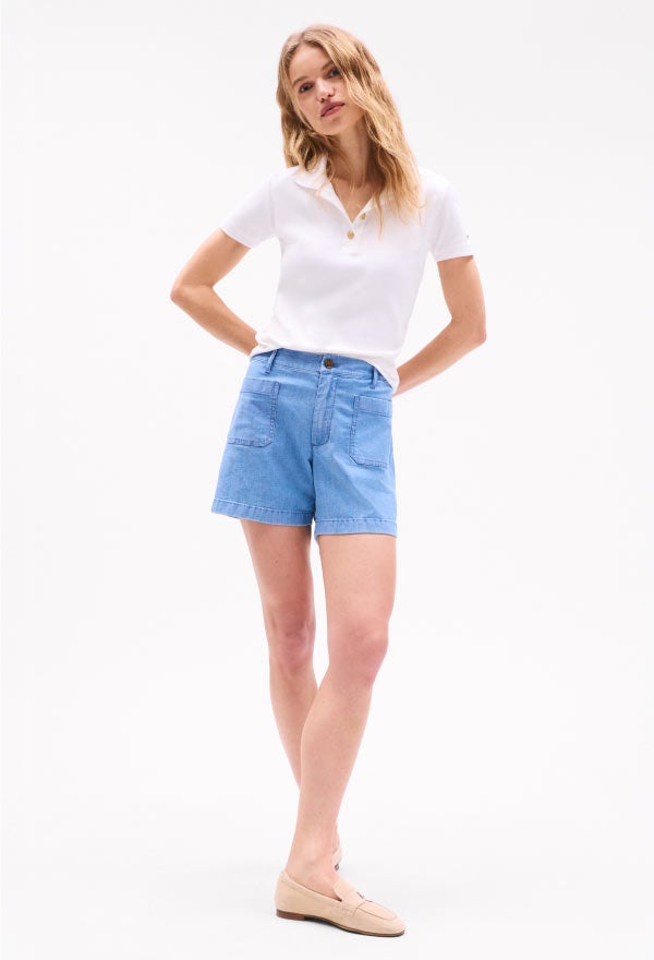Woman Wearing Tommy Hilfiger Shorts