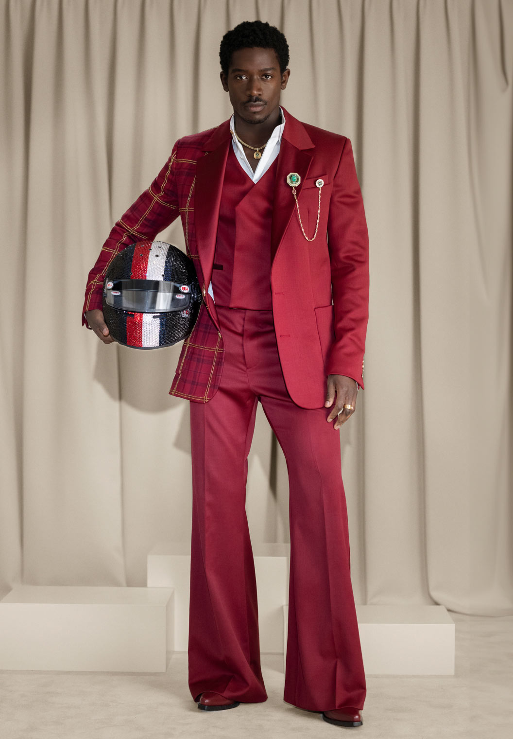 Damson Idris' Met Gala look, wearing Tommy Hilfiger.