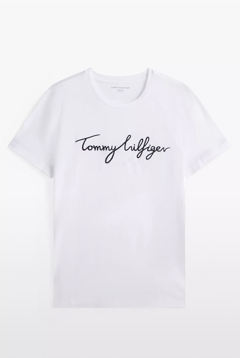 Tommy Hilfiger signature script white tee shirt