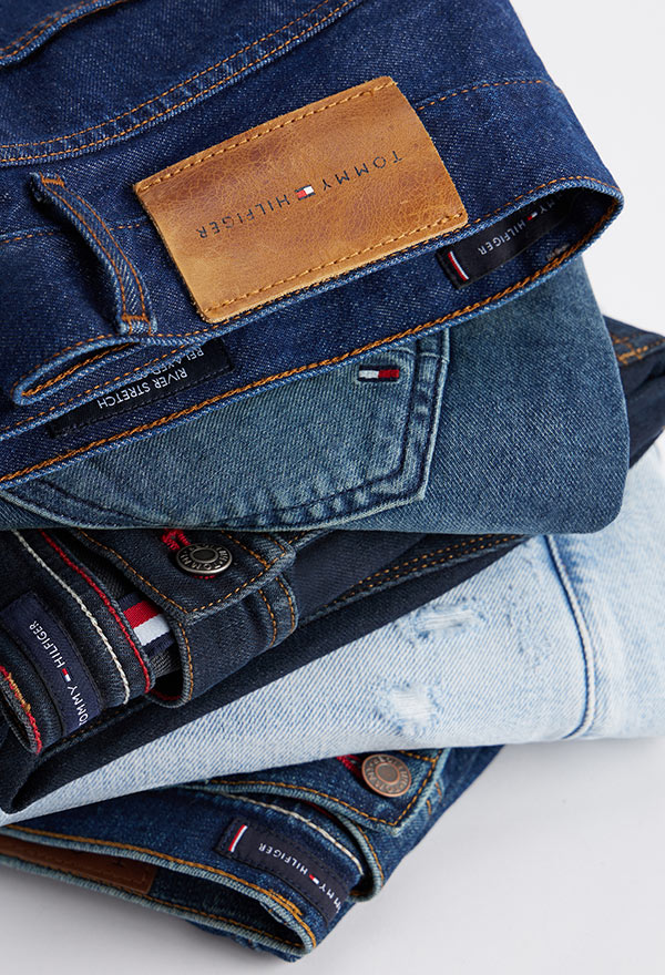 Tommy Hilfiger Denim Stacked on Top Each Other