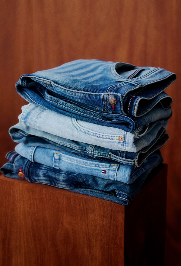 Tommy Hilfiger Denim Stacked on Top Each Other