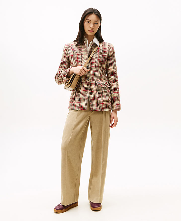 Female model wearing Tommy Hilfiger denim.
