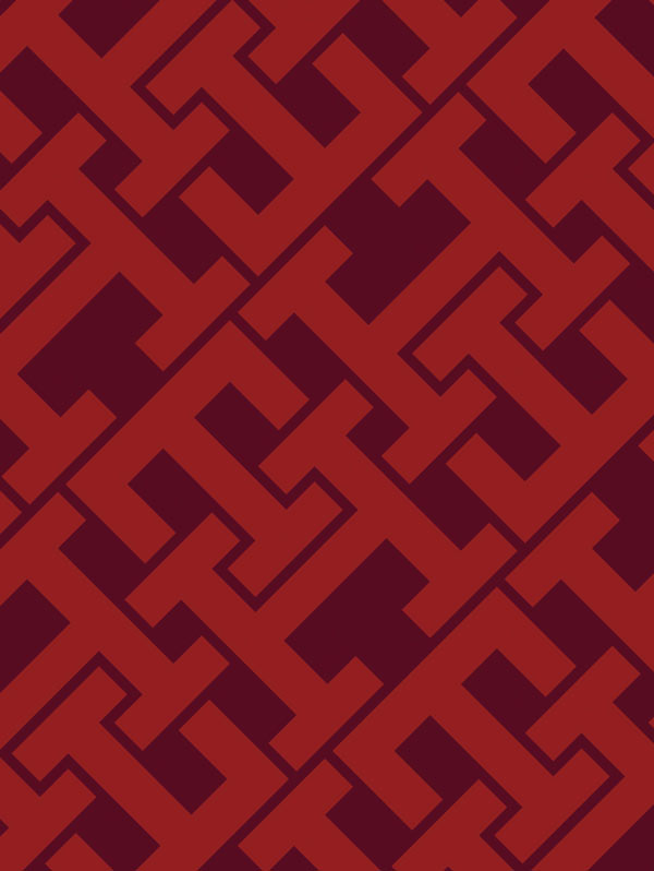 A step-and-repeat patterned background of the TH monogram