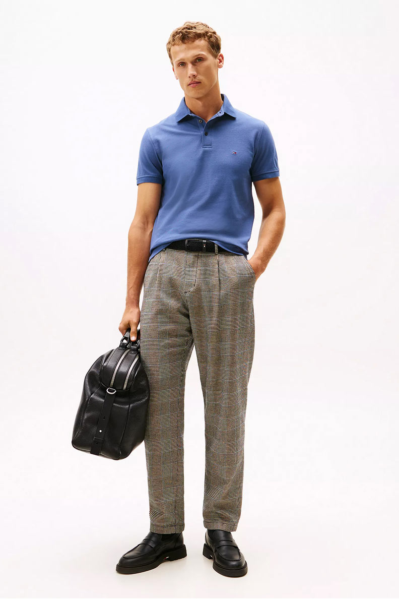 Material swatch of a Wicking Polo from Tommy Hilfiger.