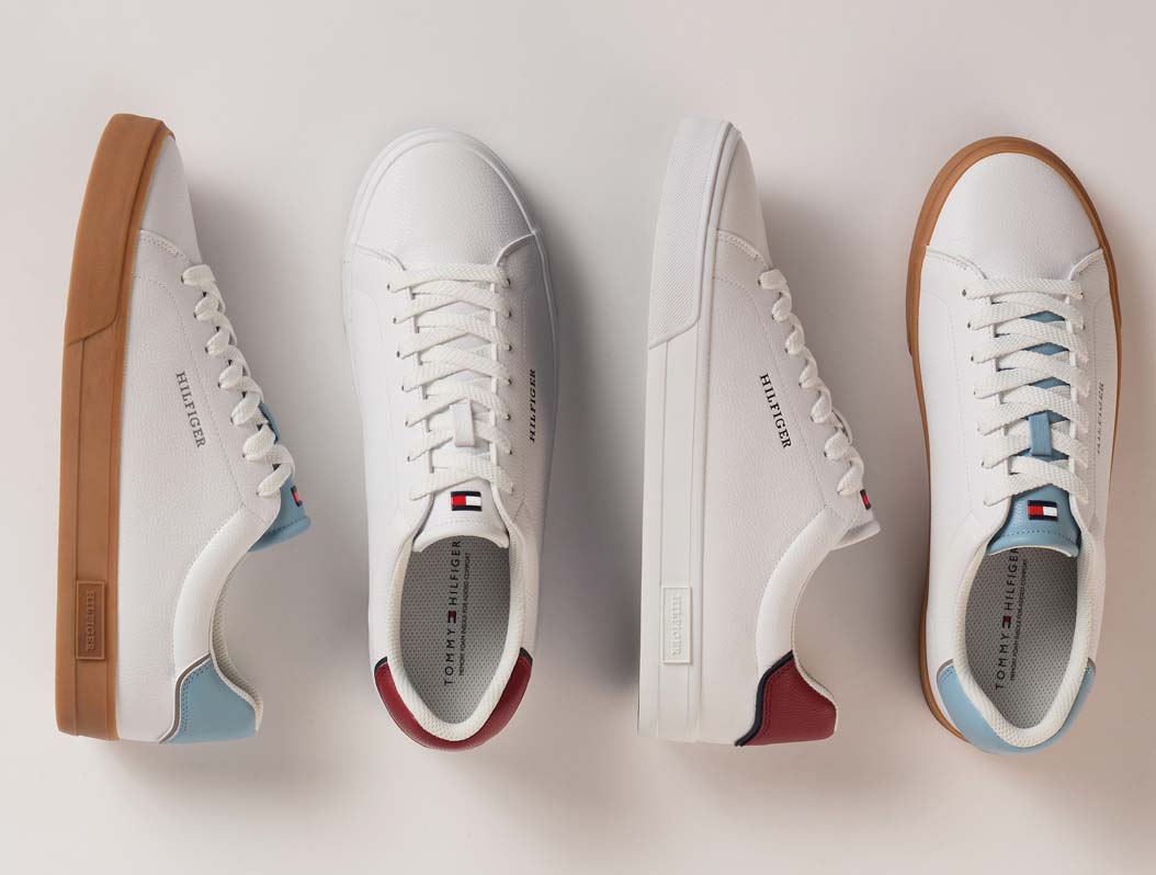 White sneakers from Tommy Hilfiger.