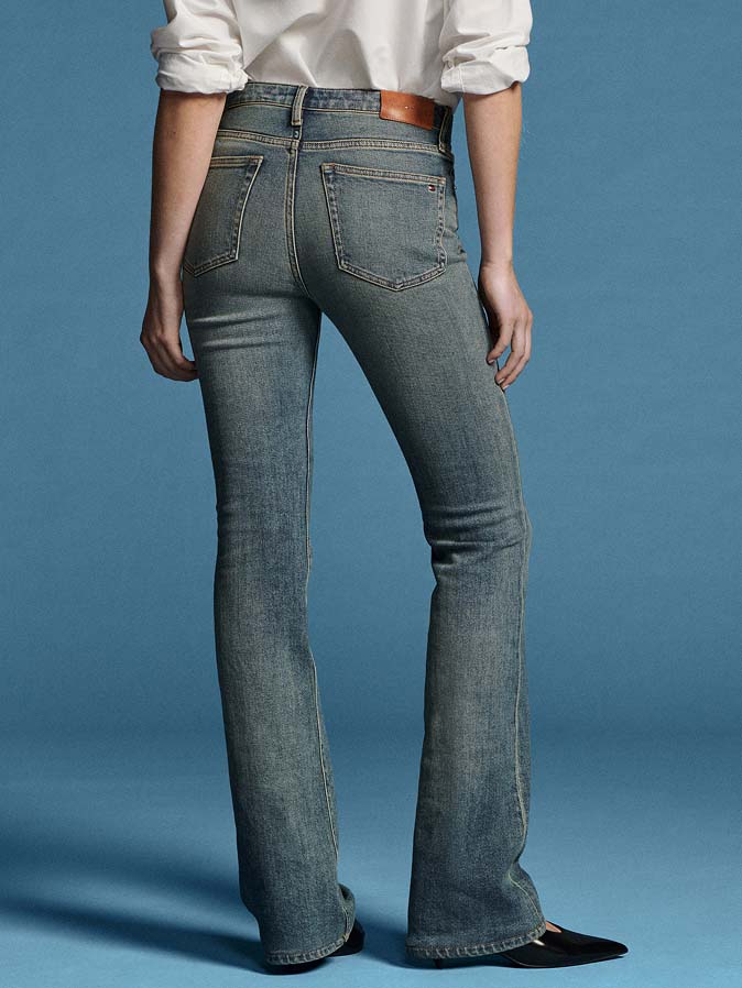 Back of a model wearing Tommy Hilfiger Bootcut Jeans