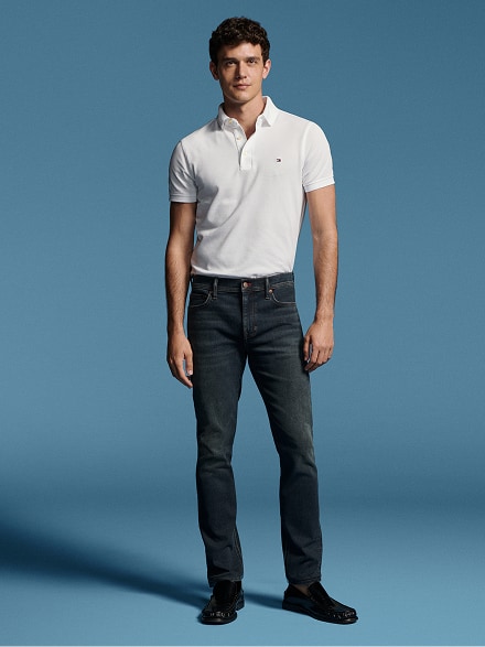 Model wearing a skinny Tommy Hilfiger Jeans
