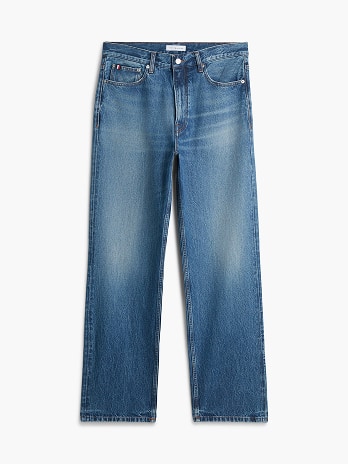 Tommy Hilfiger jeans on a white background.