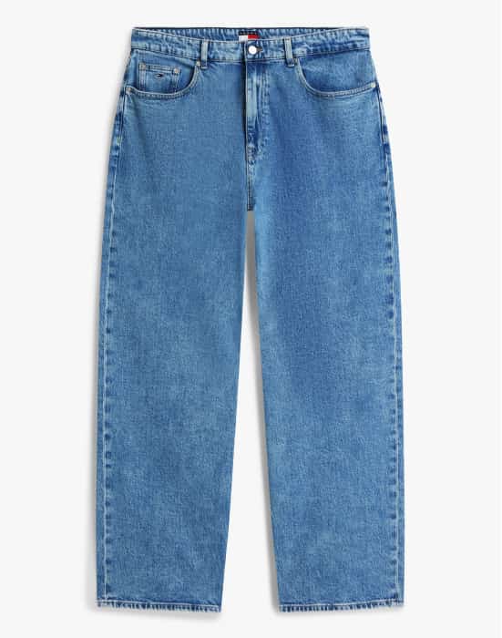 Tommy Hilfiger jeans on a white background.