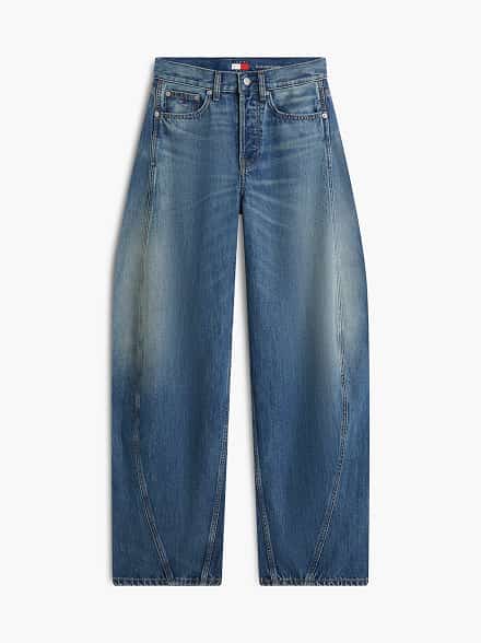 Tommy Hilfiger jeans on a white background.