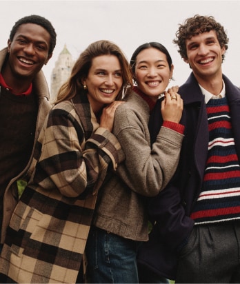 Group of models wearing Tommy Hilfiger fall products.