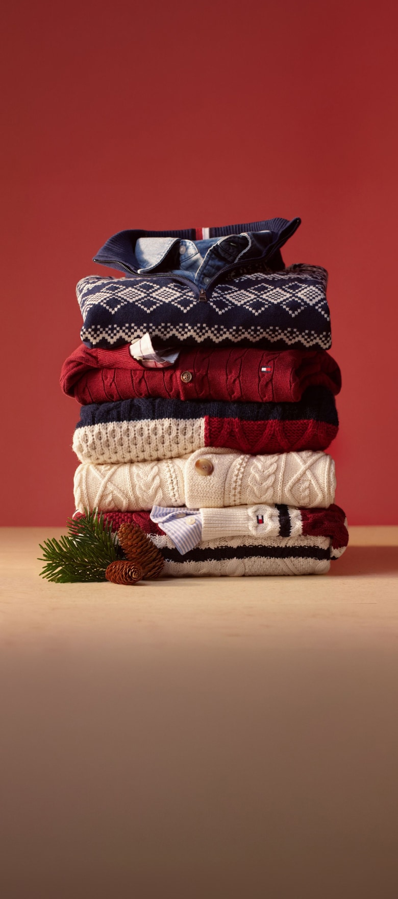 Stack of Tommy Hilfiger sweaters