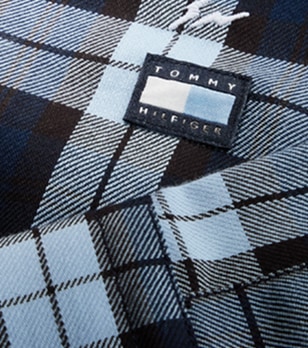 Model wearing the Tommy Hilfiger x FRGMT capsule.