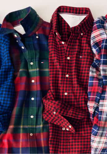 Tommy Hilfiger flannel shirts.